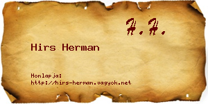 Hirs Herman névjegykártya