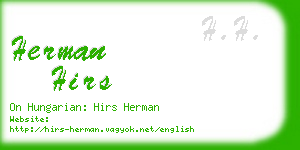 herman hirs business card
